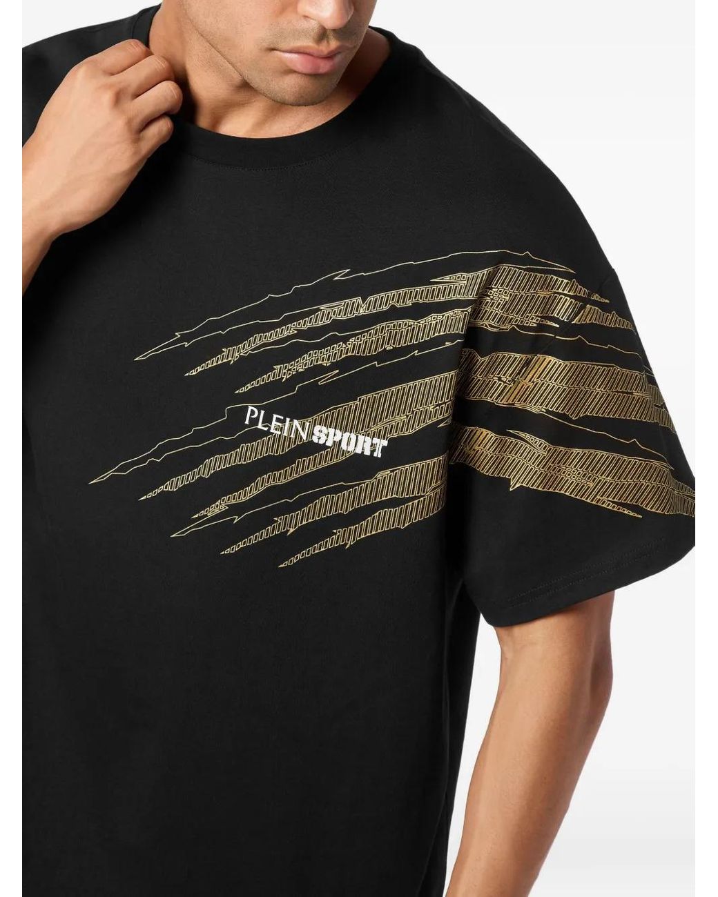 Philipp Plein Black Scratch-Detail T-Shirt for men