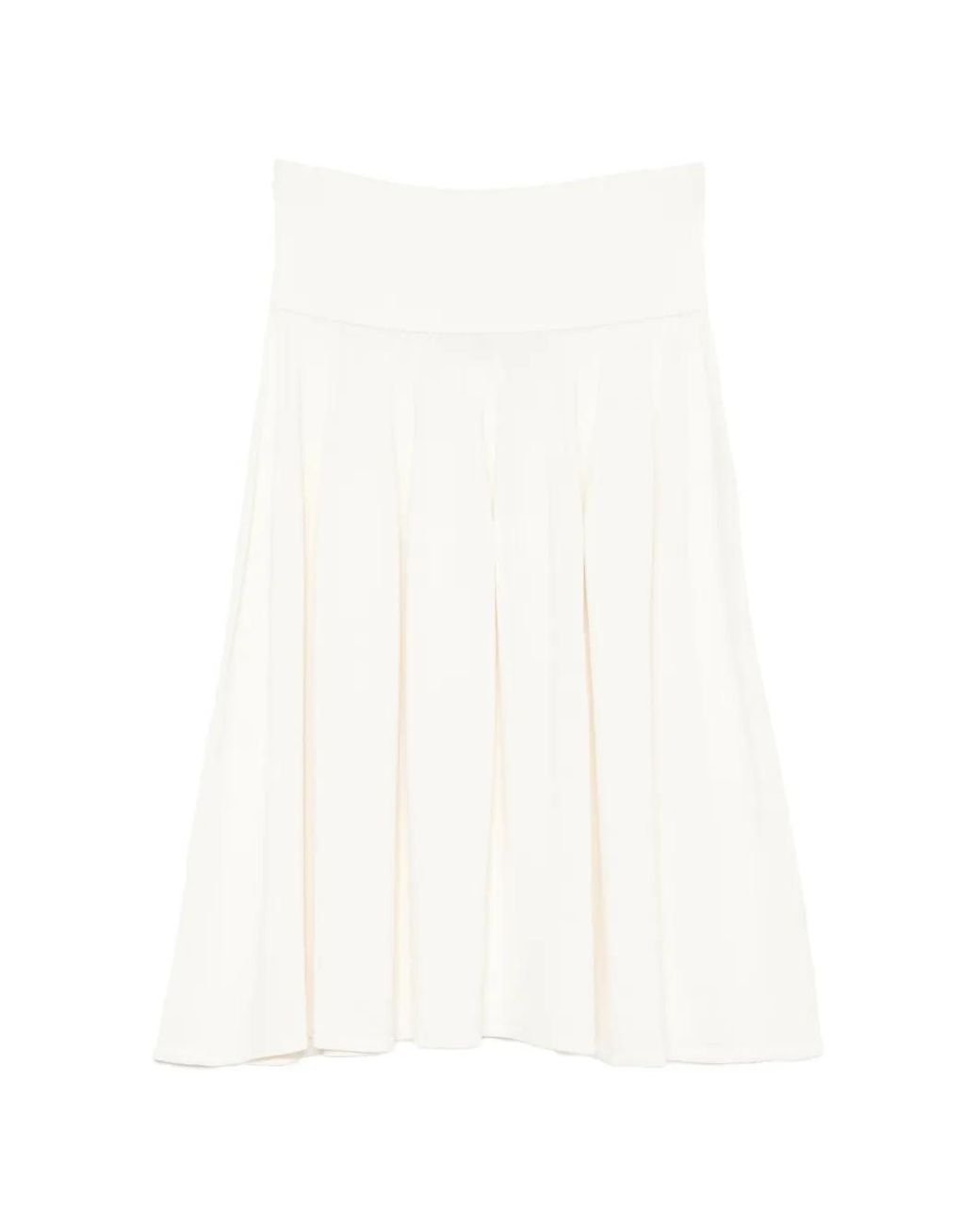 Totême White Ribbed Waist Skirt
