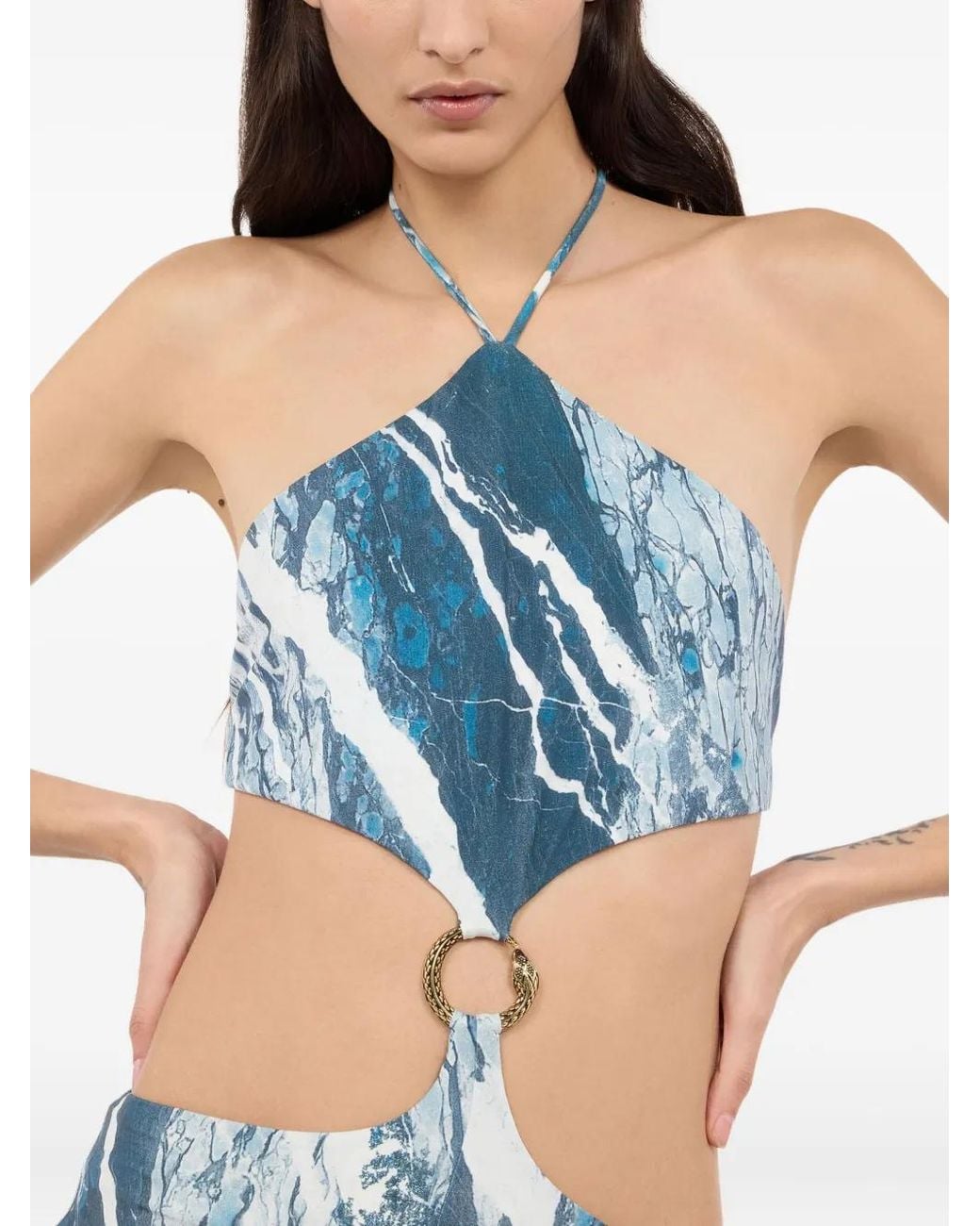Roberto Cavalli Blue Rubane Jumpsuit