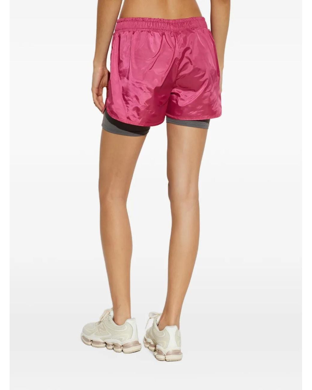 Moschino Pink Active Layered Performance Shorts