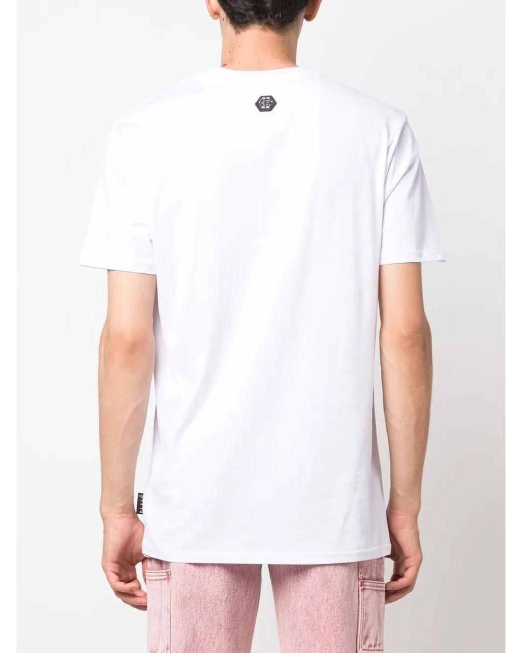 Philipp Plein White Ss Chrome Round-Neck T-Shirt for men