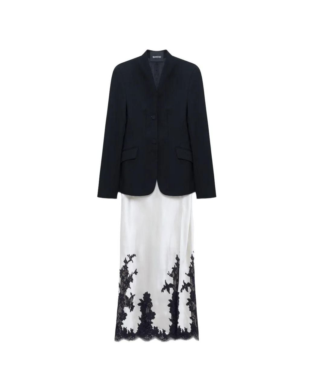 Jonathan Simkhai Black Hagar Lace-Trim Gown