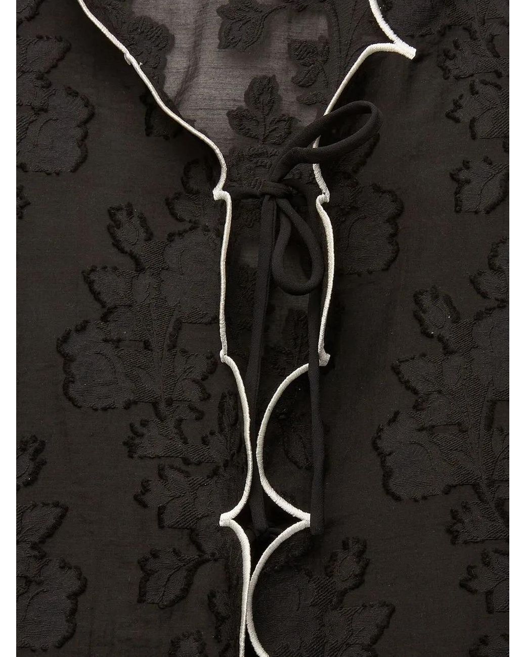 LaDoubleJ Black Embroidered Crop Jacket
