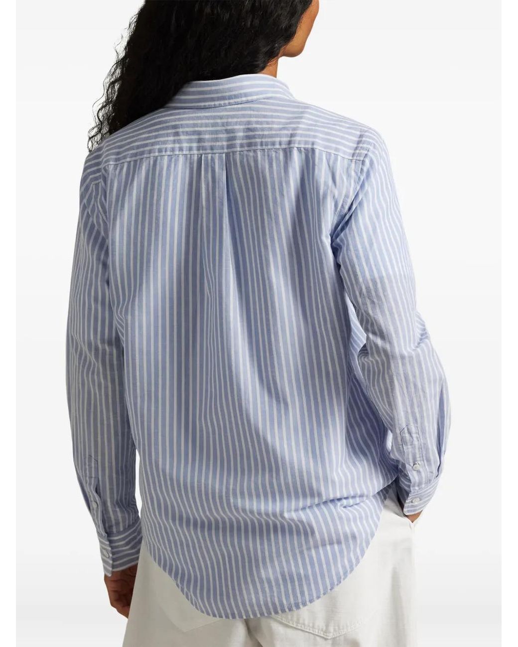 Polo Ralph Lauren Blue Pointed Collar Long Sleeve Shirt