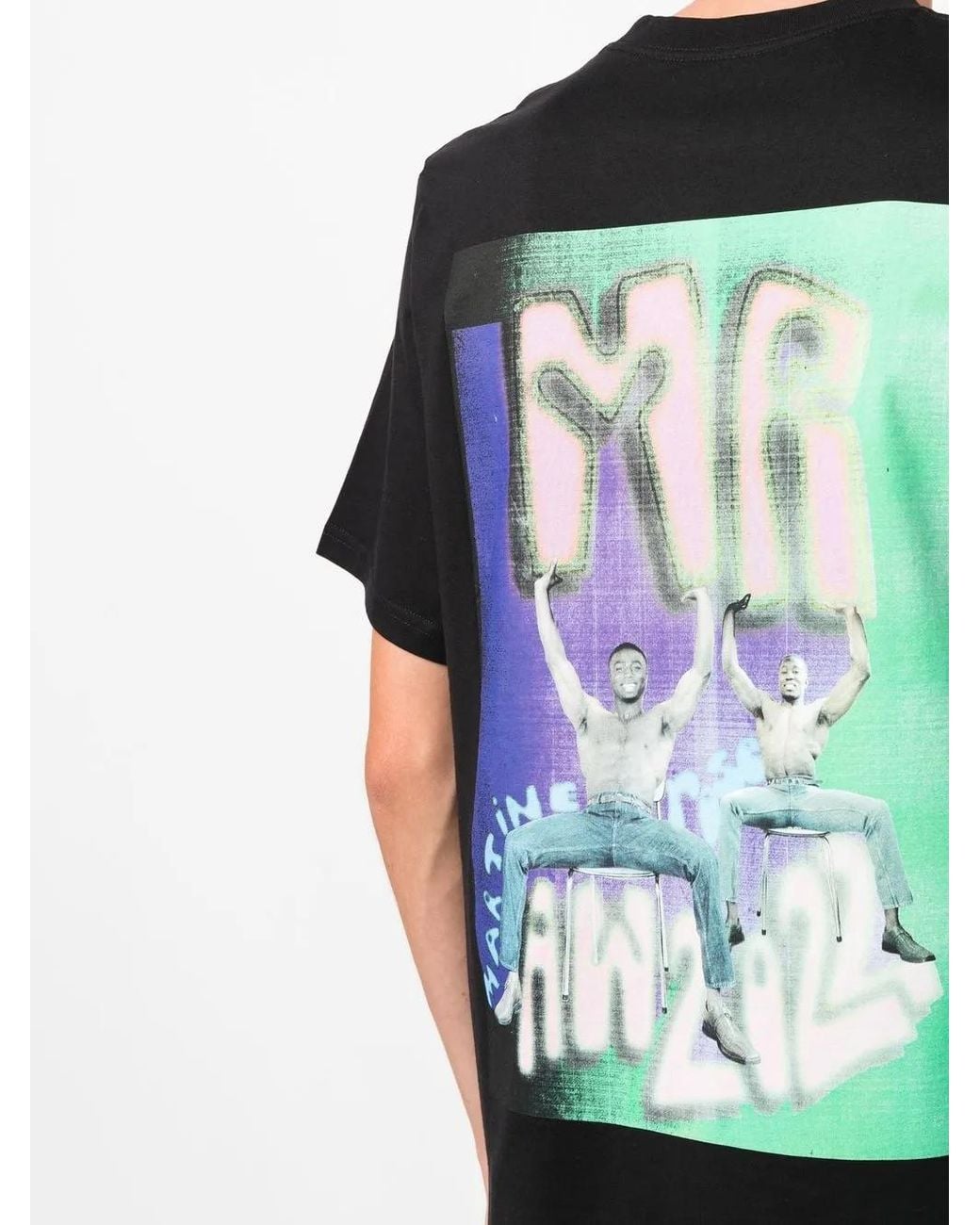 Martine Rose Black Rear Graphic-Print T-Shirt for men