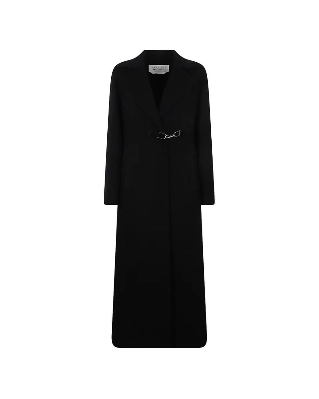 Gabriela Hearst Black Hook-Fastening Notched-Lapel Coat