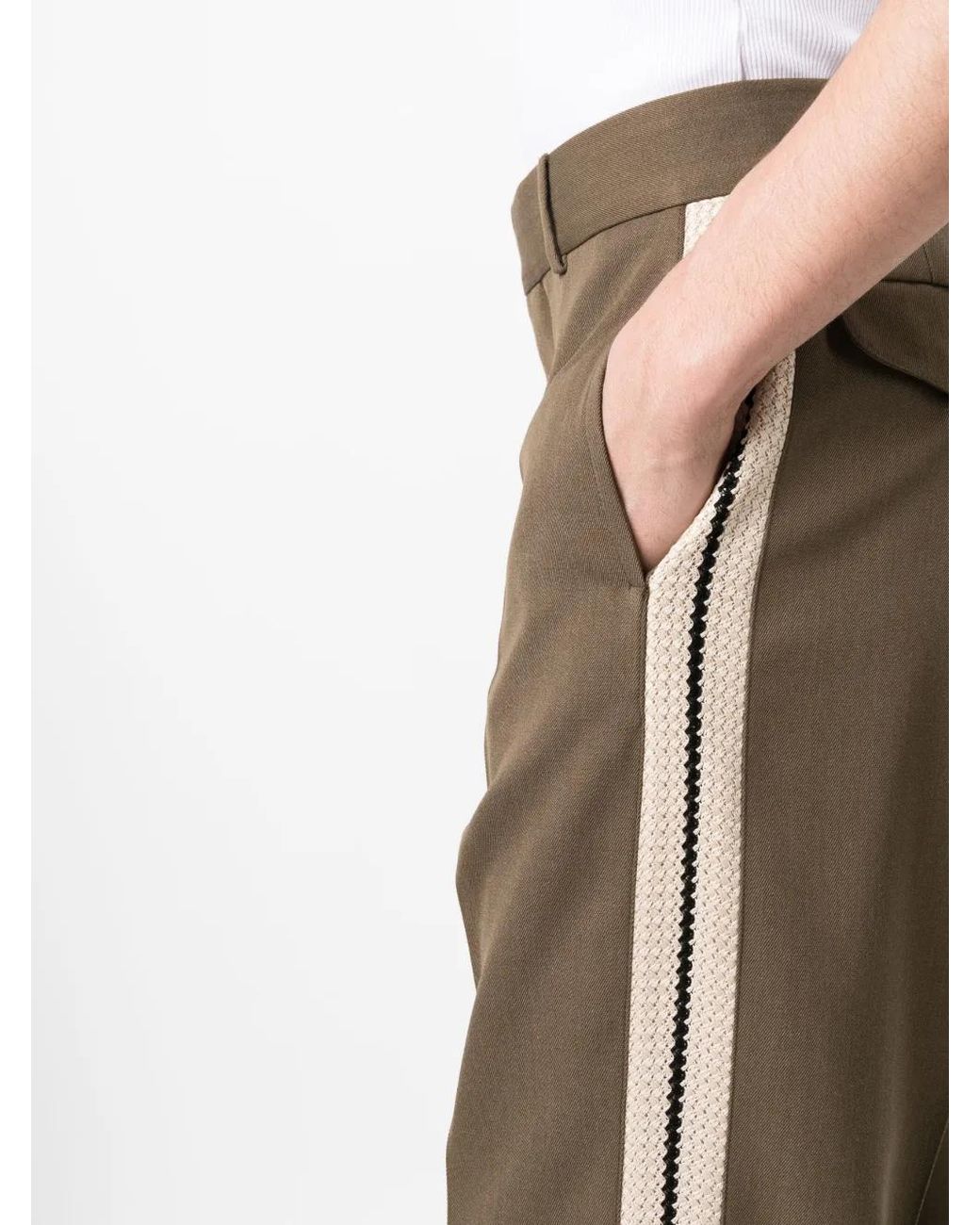 Palm Angels Brown Tape-Embellished Tailored Trousers for men