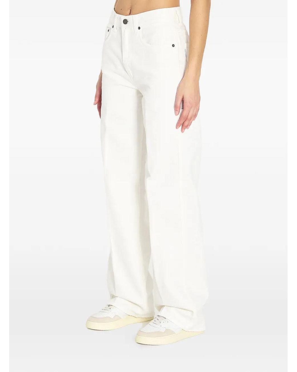 Haikure White Winona Logo-Patch Jeans