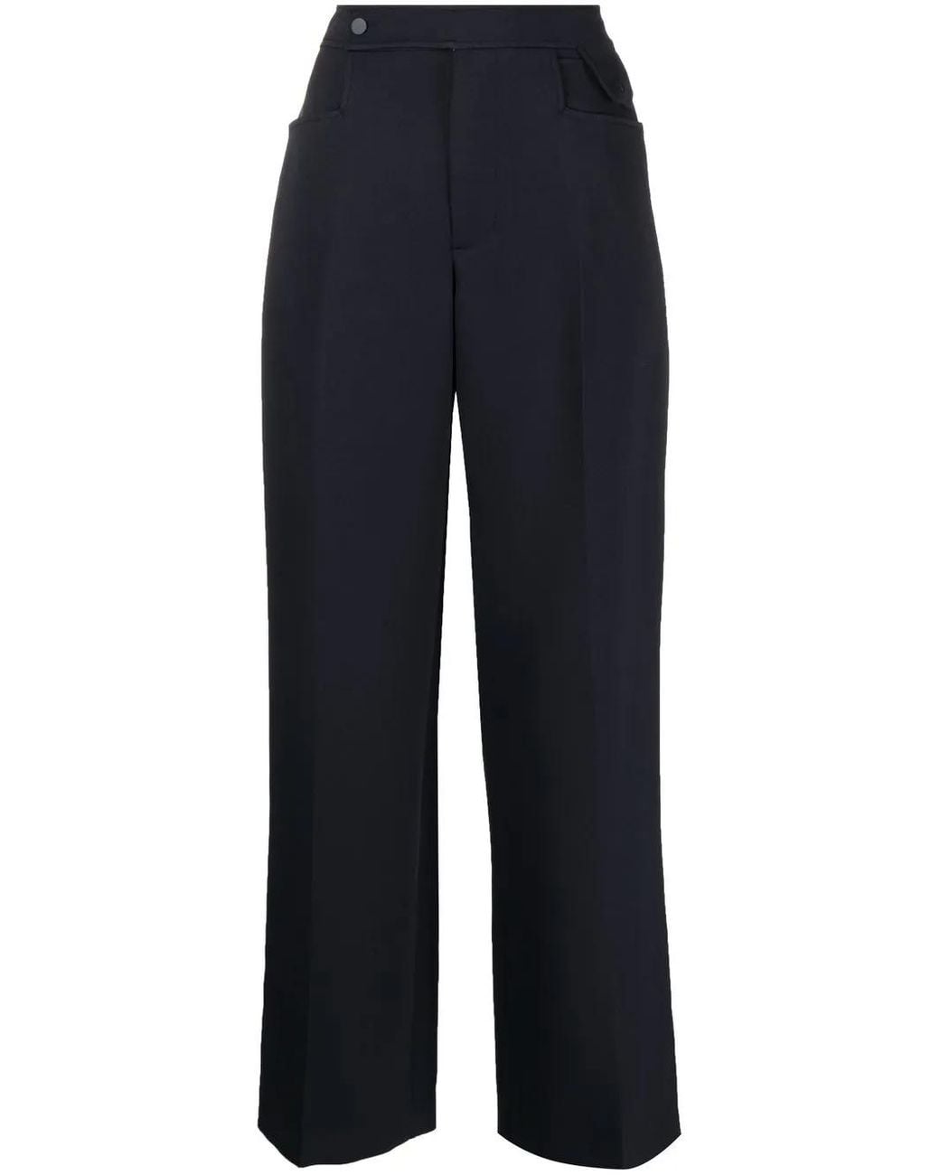 Low Classic Blue Pocket-Point Wide-Leg Trousers