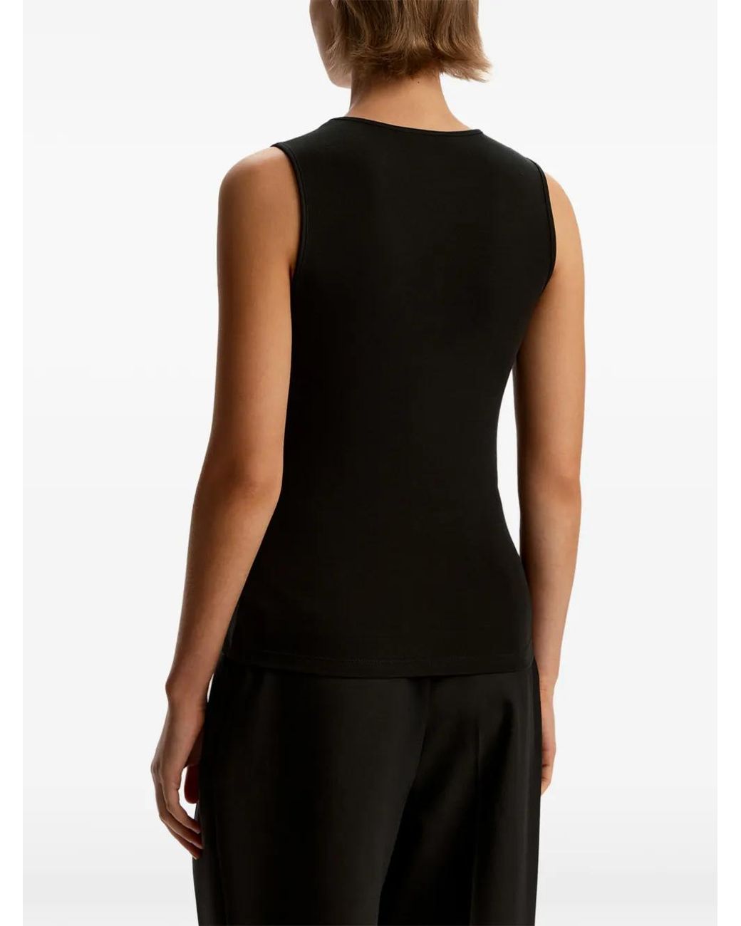 12 STOREEZ Black Crew-Neck Tank Top