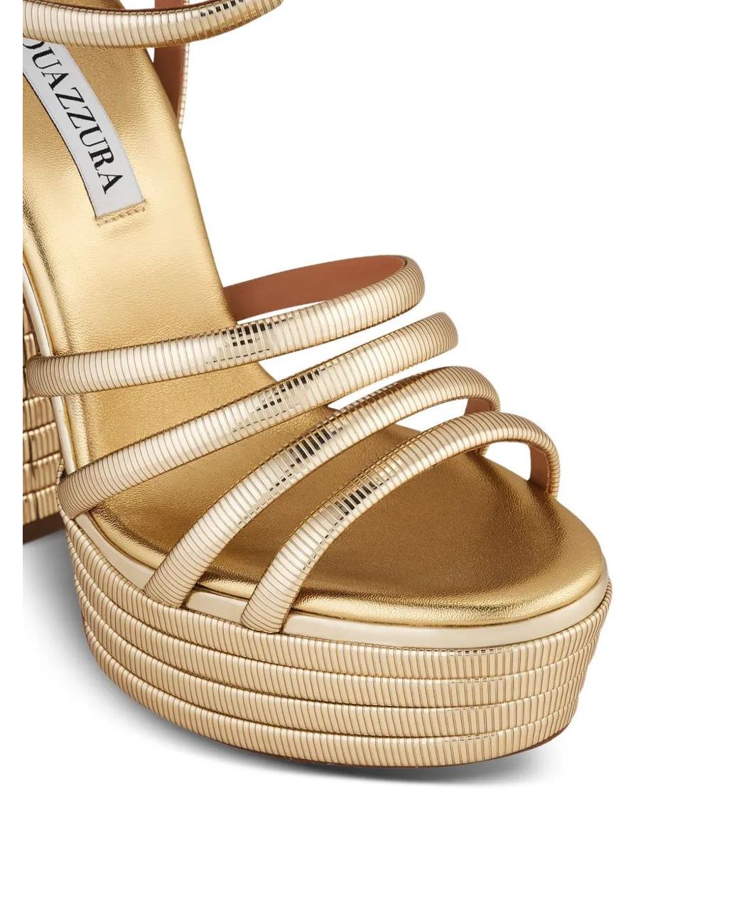 Aquazzura Metallic Heatwave Sandals Plateau 140