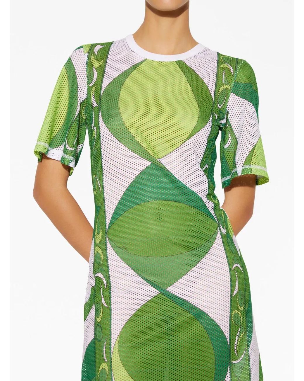 Emilio Pucci グラフィック ショートスリーブ ミニドレス Green