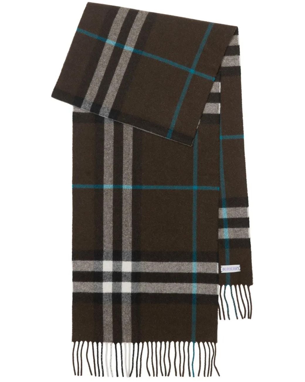 Burberry Black Giant Chk Snug Cashmere Scarf