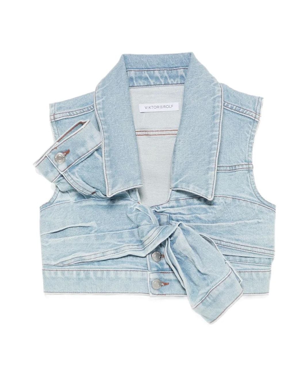 Viktor & Rolf Blue Tie-Detail Vest