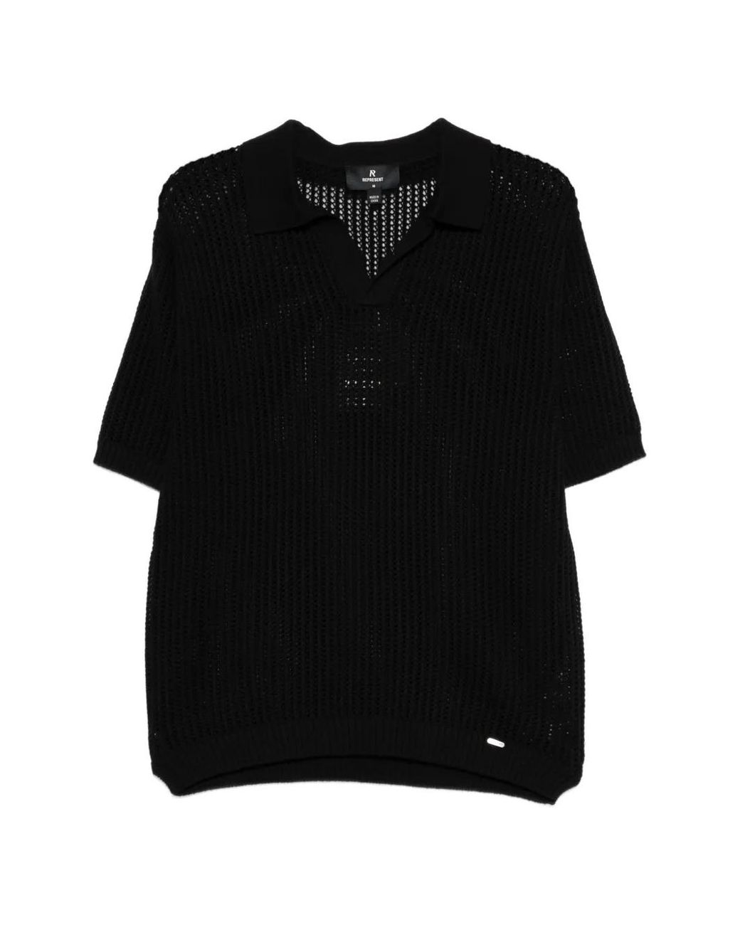Represent Black Beverly Knit Polo Shirt for men