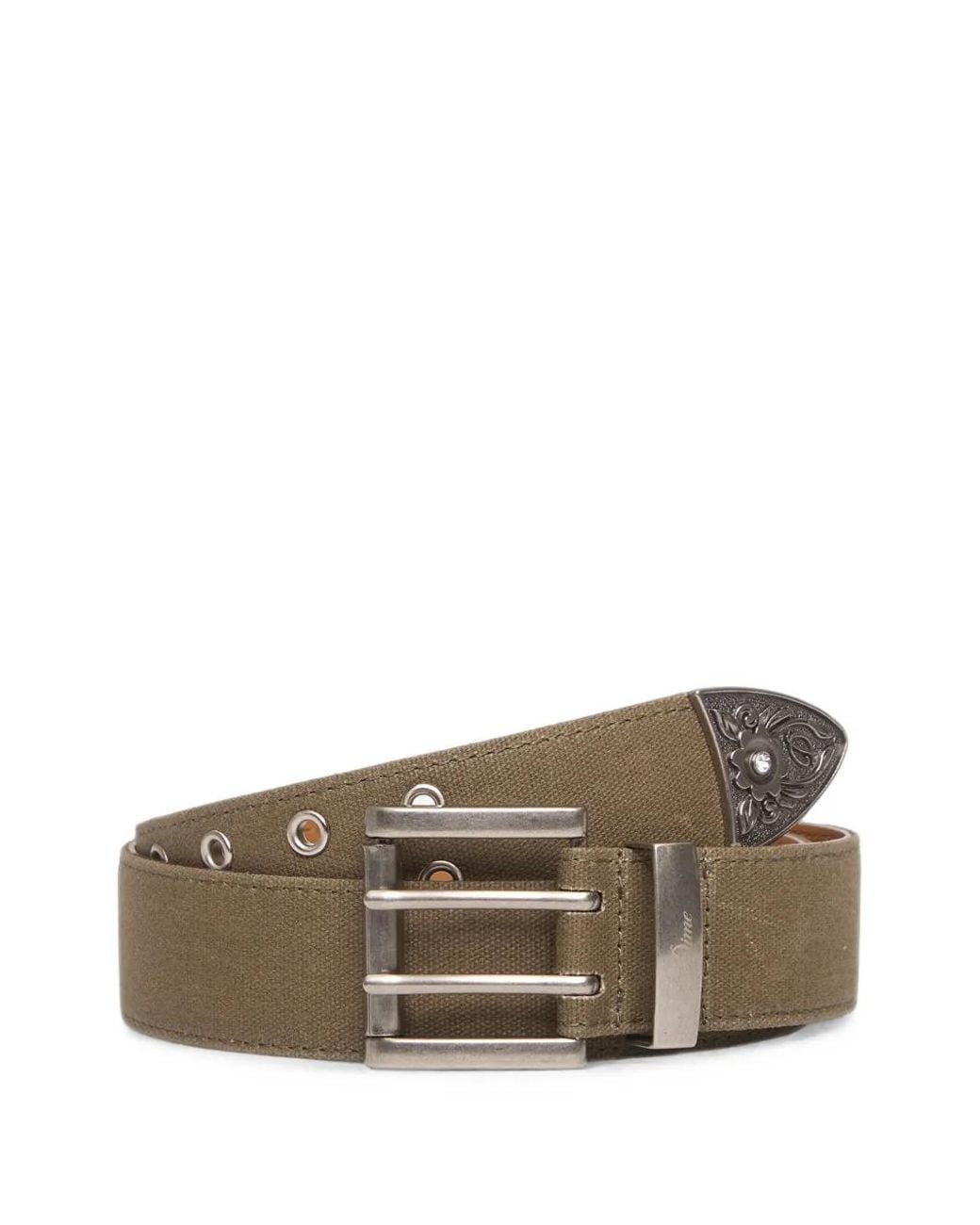 Dime Brown Waxed Double-Prong Belt