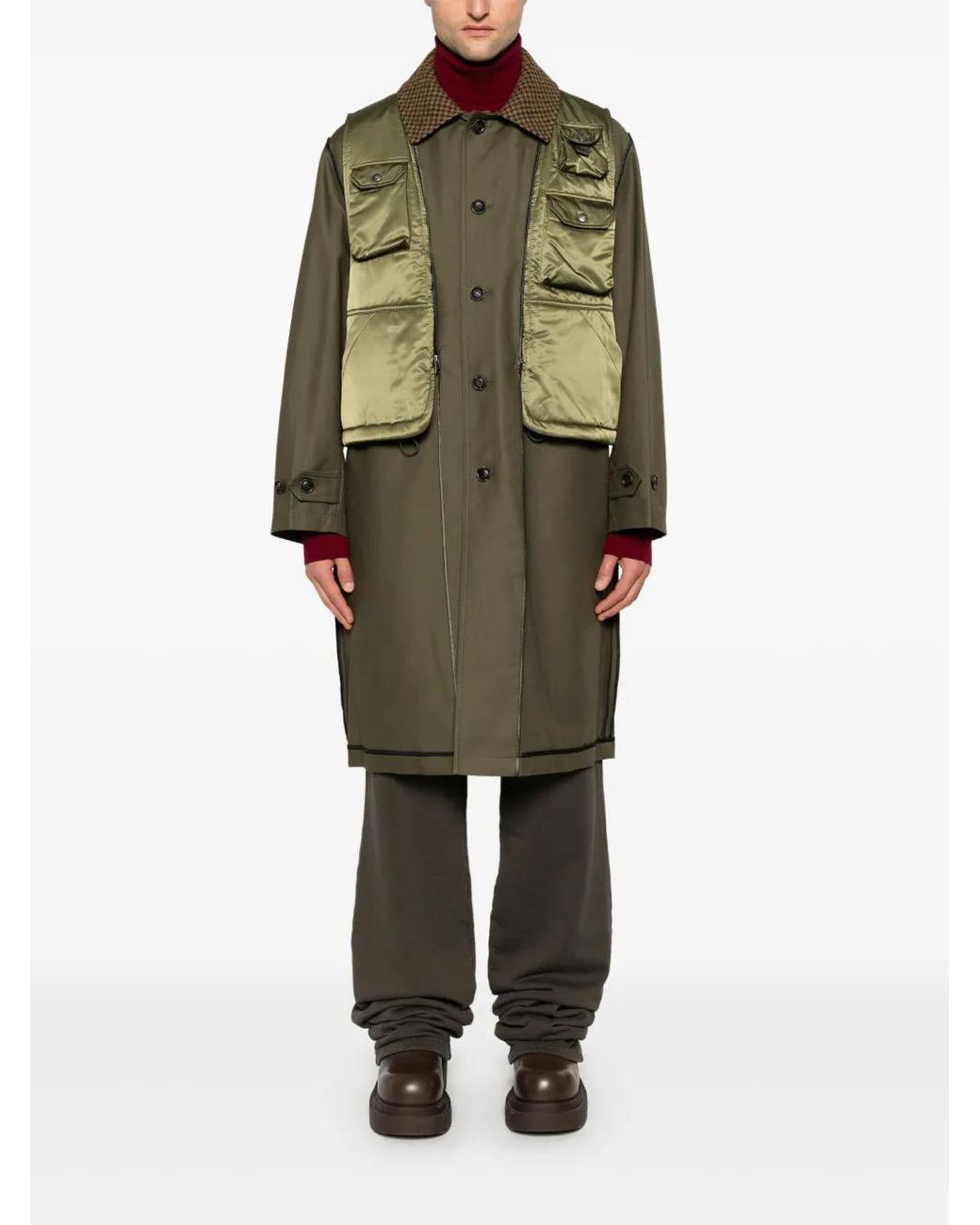 ANDERSSON BELL Green Layered Inside-Out Coat
