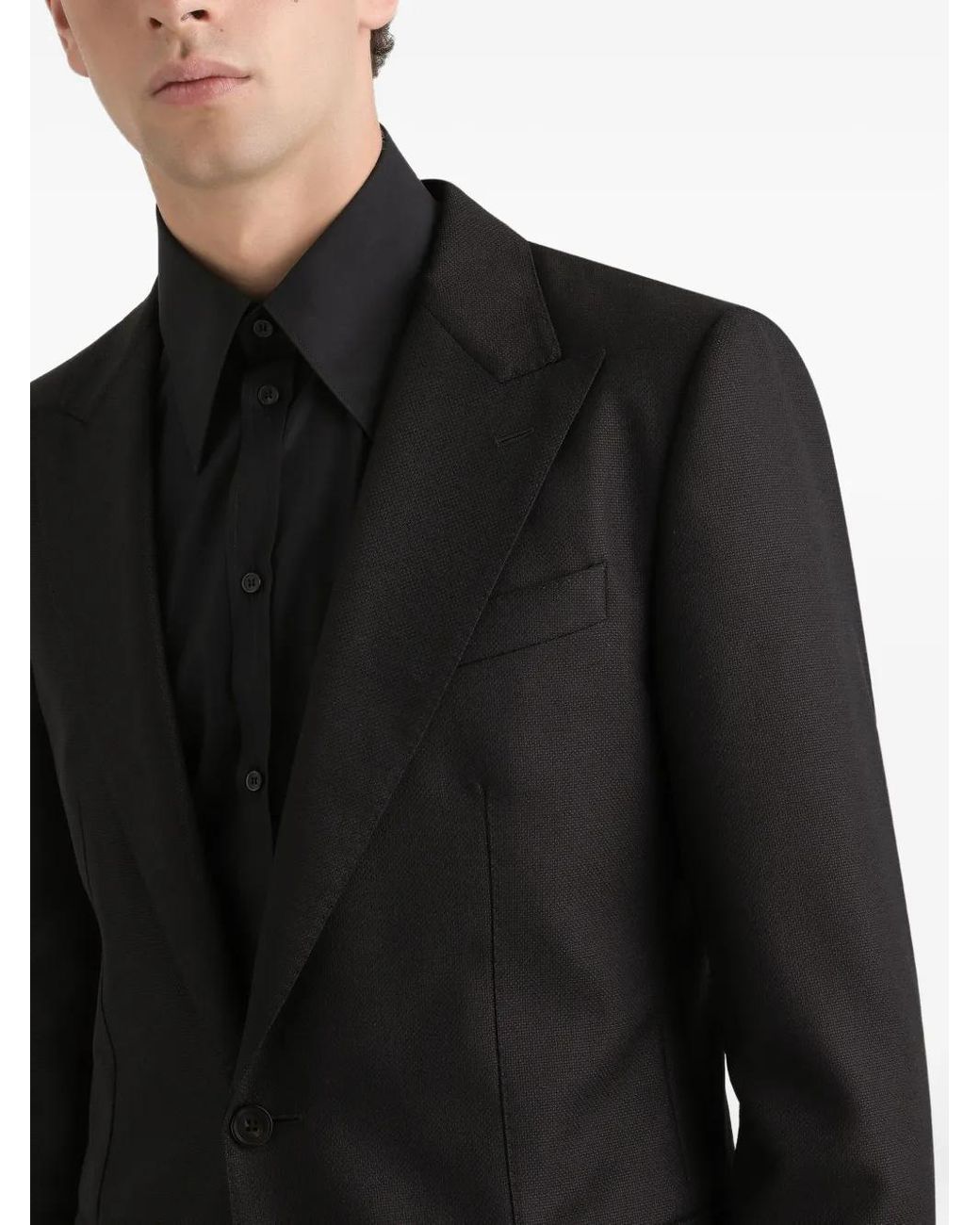 Dolce & Gabbana Black Two-Button Notch-Lapel Jacket for men