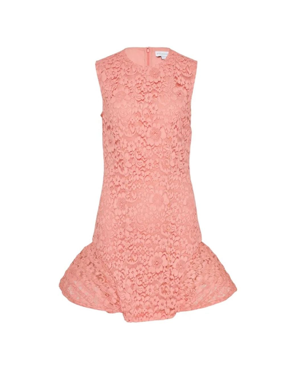 Stella McCartney Pink Lace-Embroidered Ruffled Mini Dress
