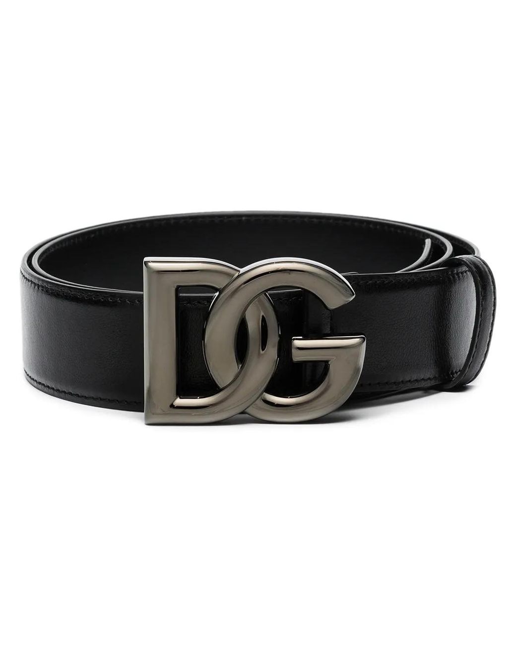 Dolce & Gabbana Black Dg Logo Buckle Belt for men