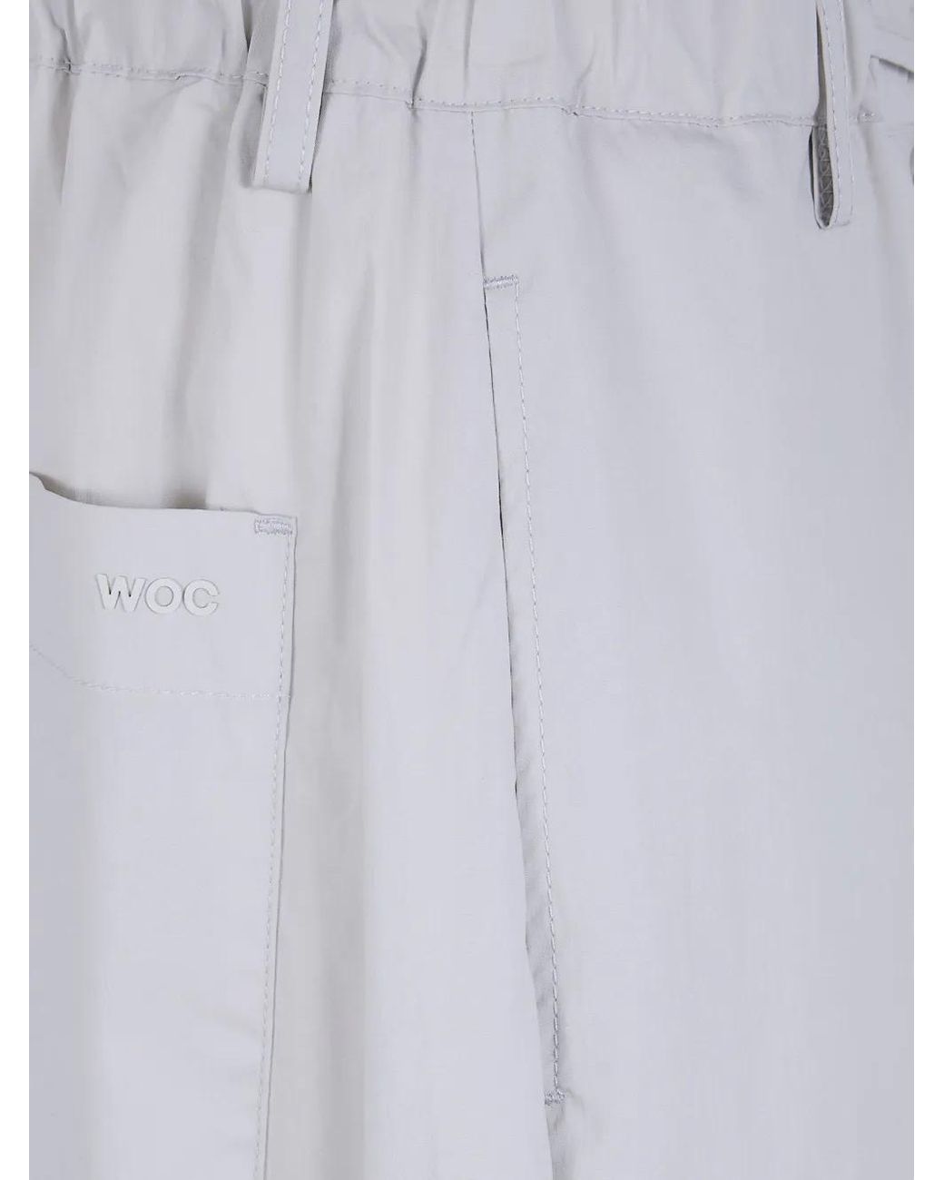 Woc Gray Drawstring-Fastening Trousers for men