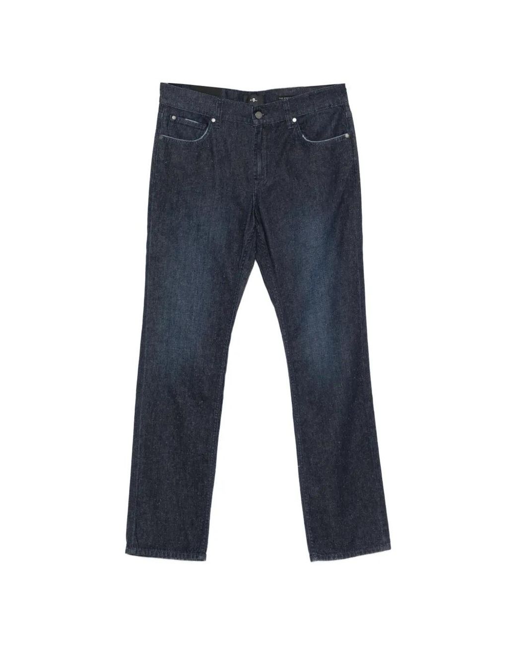 7 For All Mankind Blue Five-Pocket Denim Jeans for men