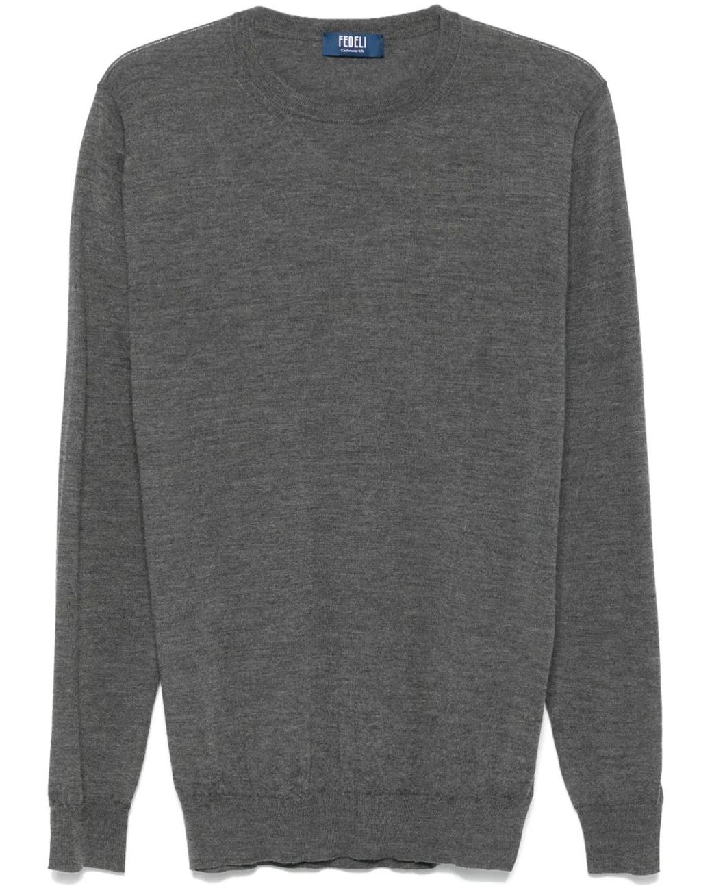 Fedeli Gray Seta Sweater for men