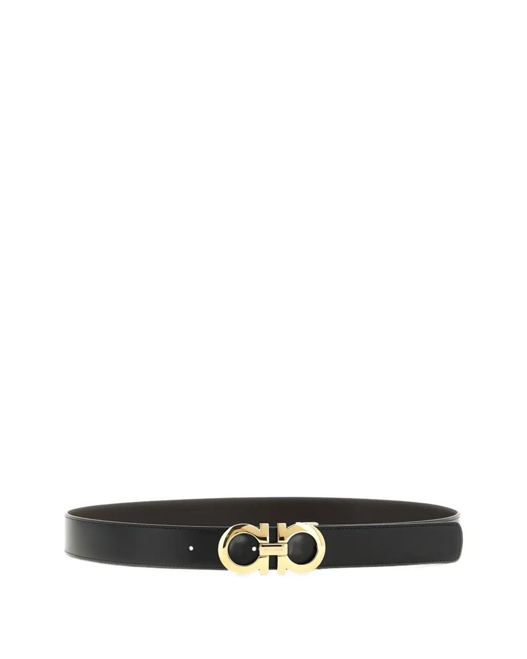 Ferragamo White Gancini Reversible Belt for men