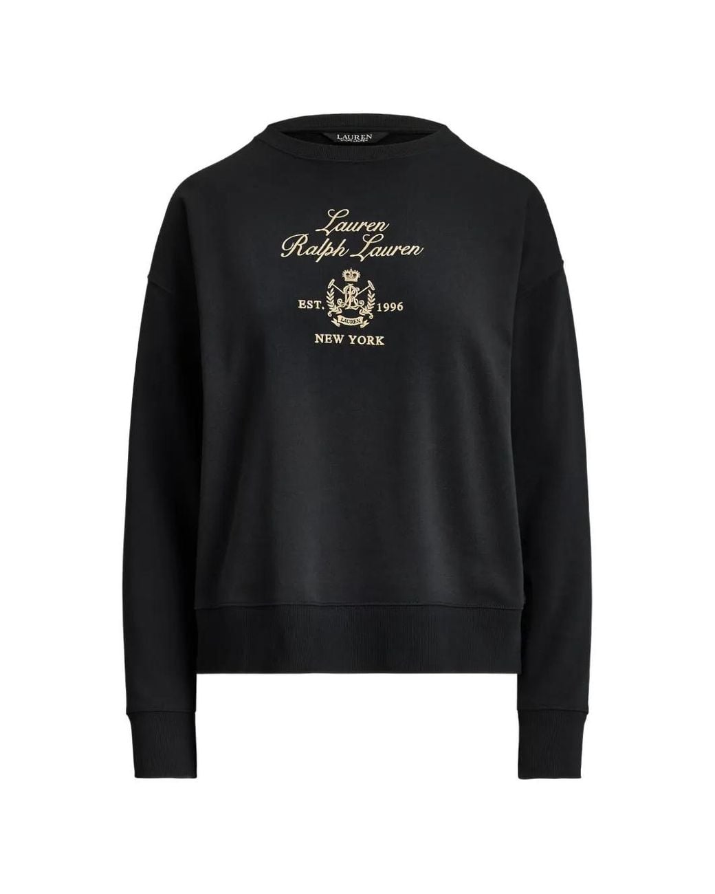 Ralph Lauren Black Logo-Print Crew-Neck Sweatshirt