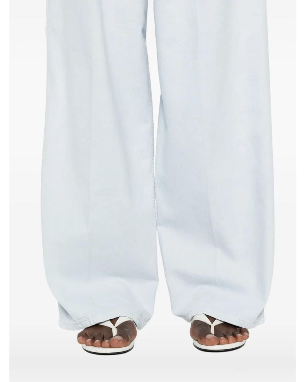 Haikure White Candy Twill 45 Pleated Jeans