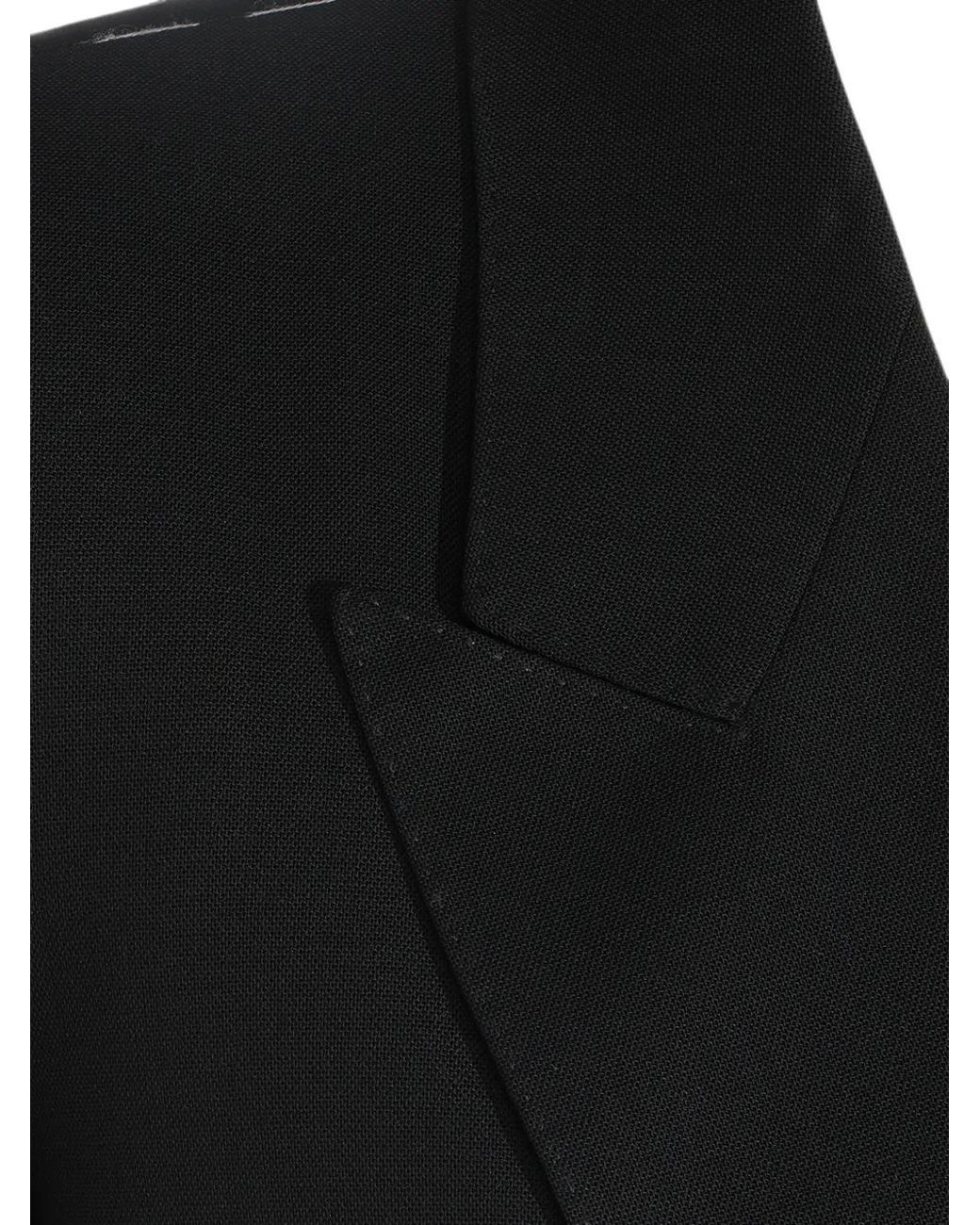 Tom Ford Black Double-Breasted Peak-Lapel Coat