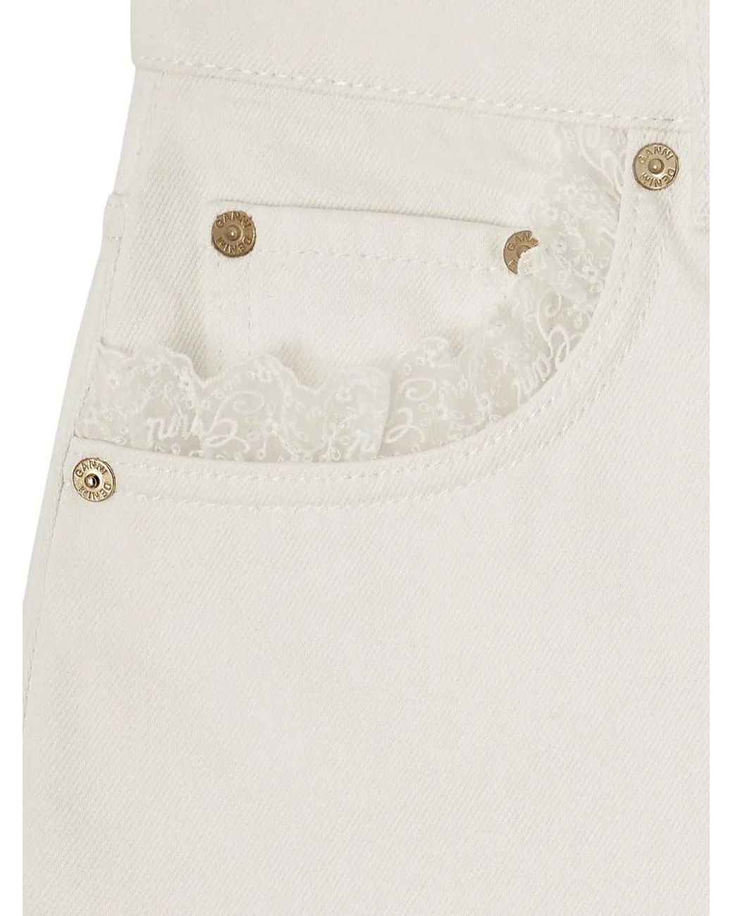 Ganni White Lari Straight Jeans
