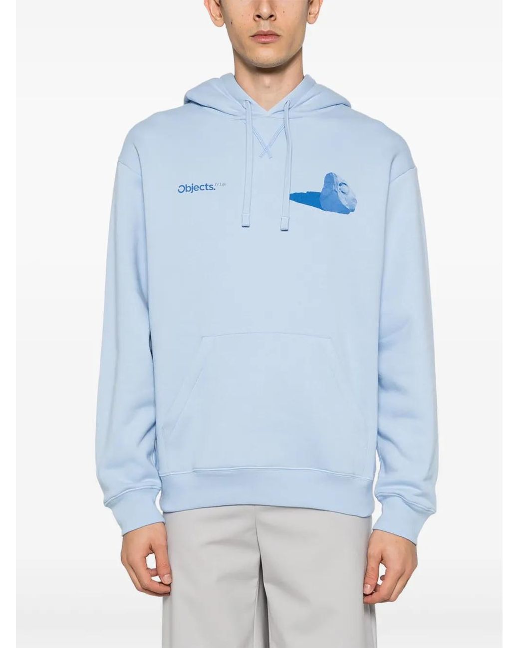 Objects IV Life Blue Boulder-Print Cotton Hoodie