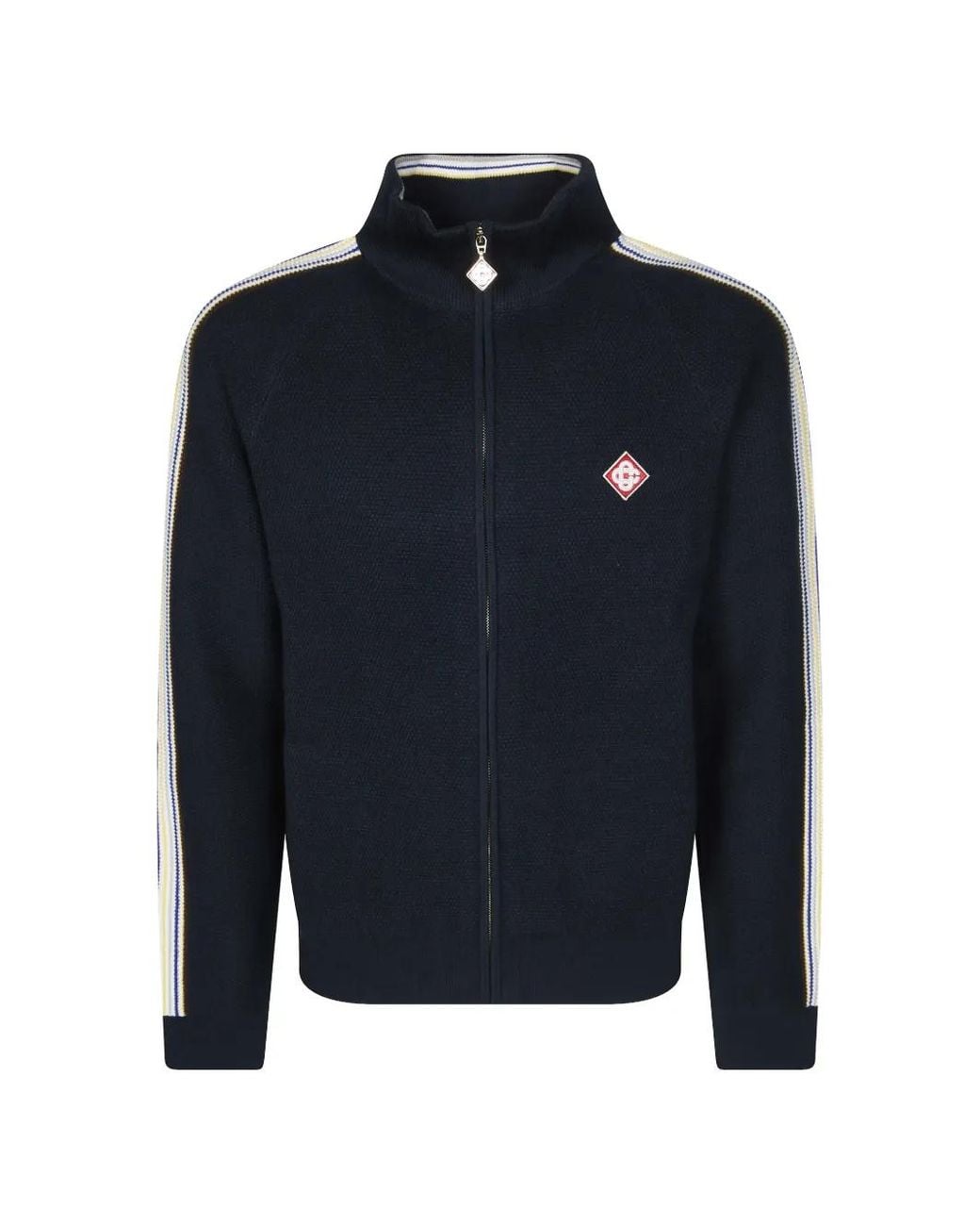 Casablanca Blue Logo-Patch Zip-Up Sweater for men