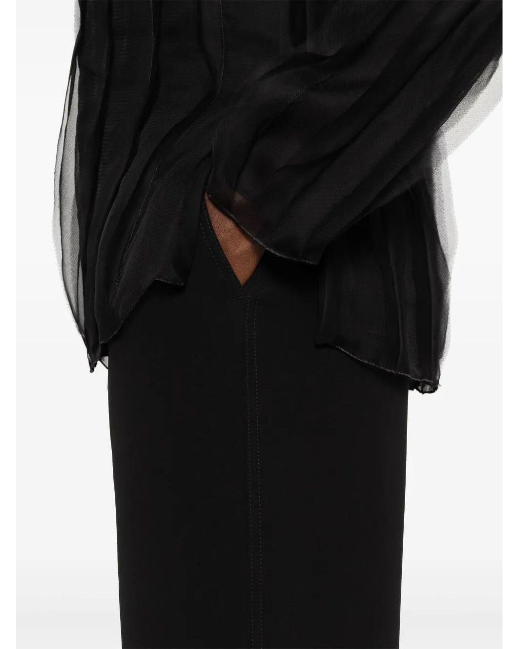 Giorgio Armani Black Silk Satin Trousers