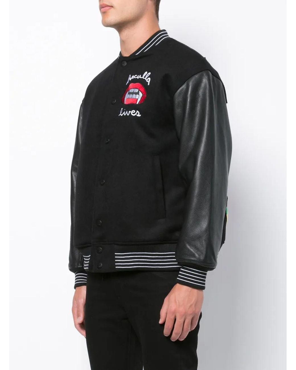 Haculla Black Lost Breed Patch Bomber Jacket for men