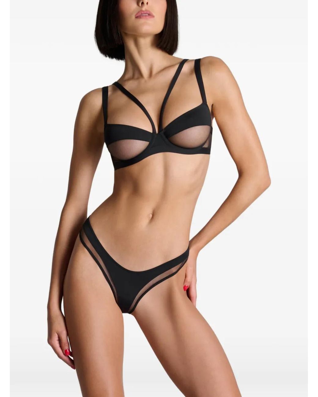 Maison Close Black Pure Tentation Balconette Harness Bra