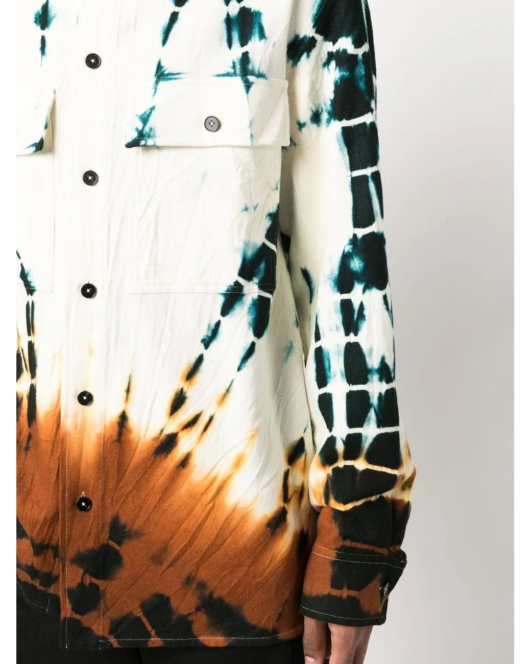 Jil Sander Gray Tie-Dye Chest Pocket Shirt for men