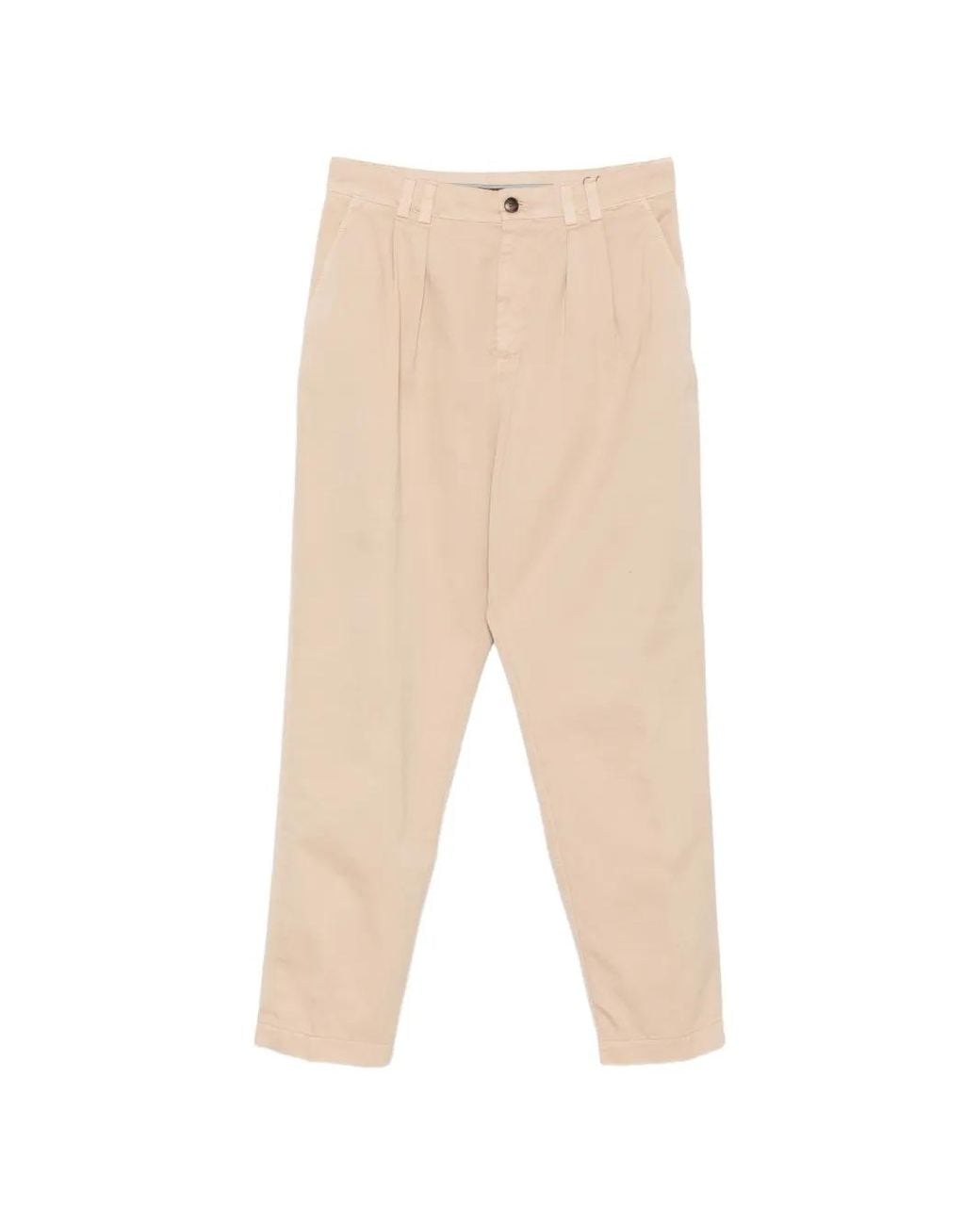 Canali Natural Pleated Cotton Trousers for men