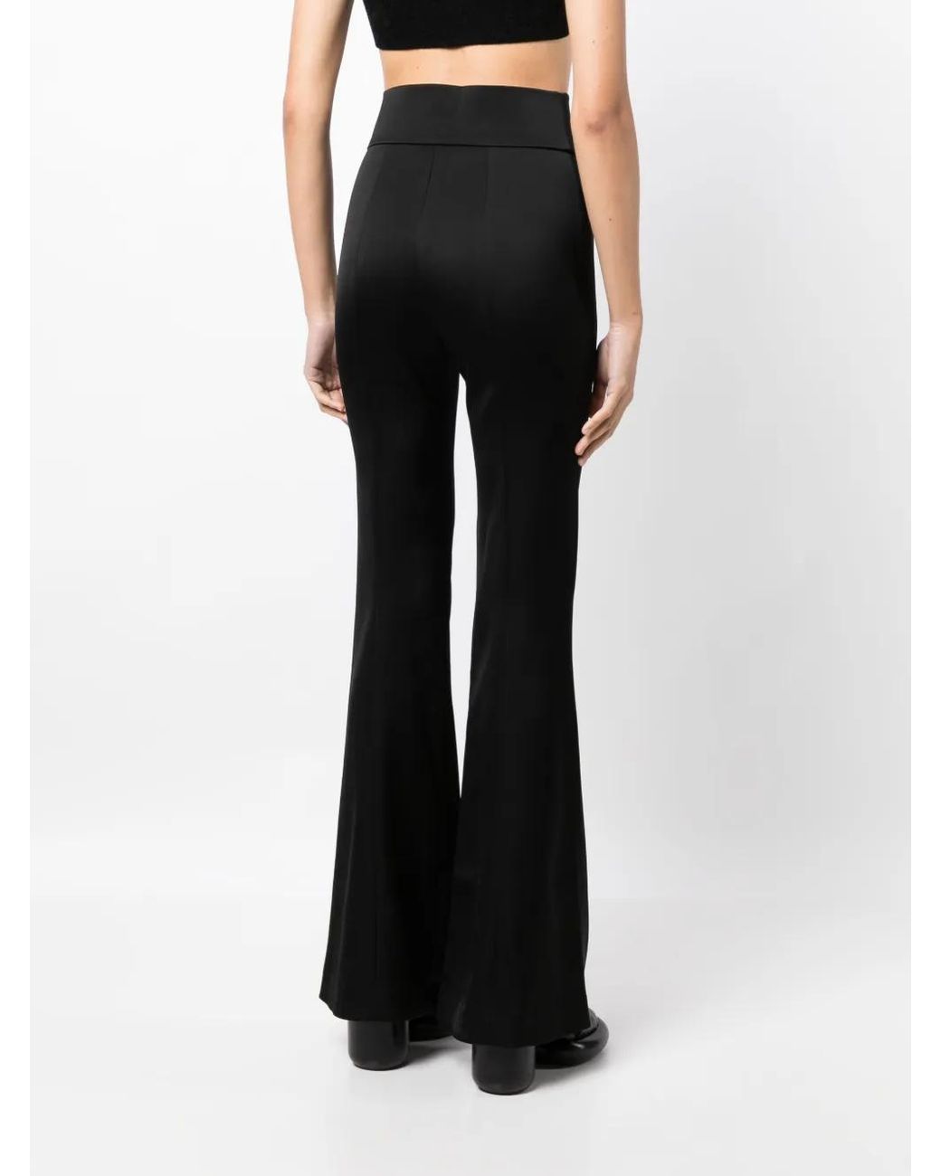 Galvan Black High-Waisted Flared Trousers