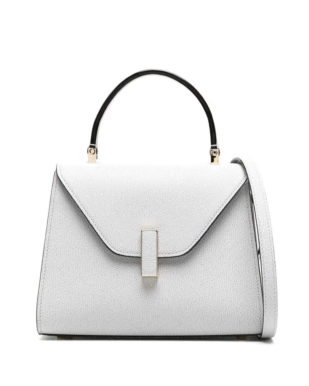 Valextra White Iside Leather Crossbody Bag