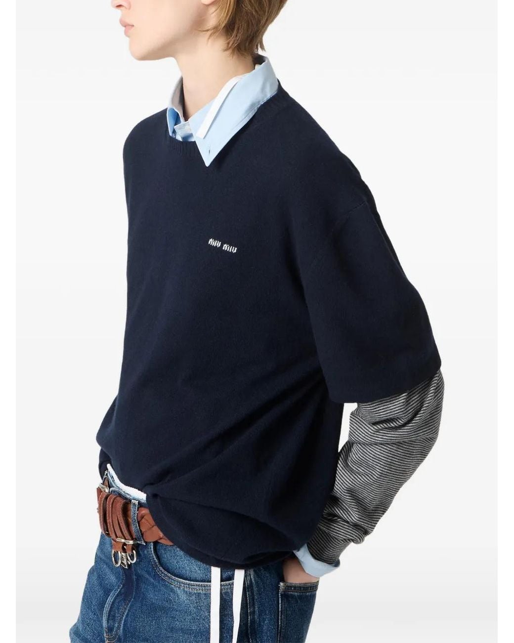 Miu Miu Black Wool And Cashmere Sweater