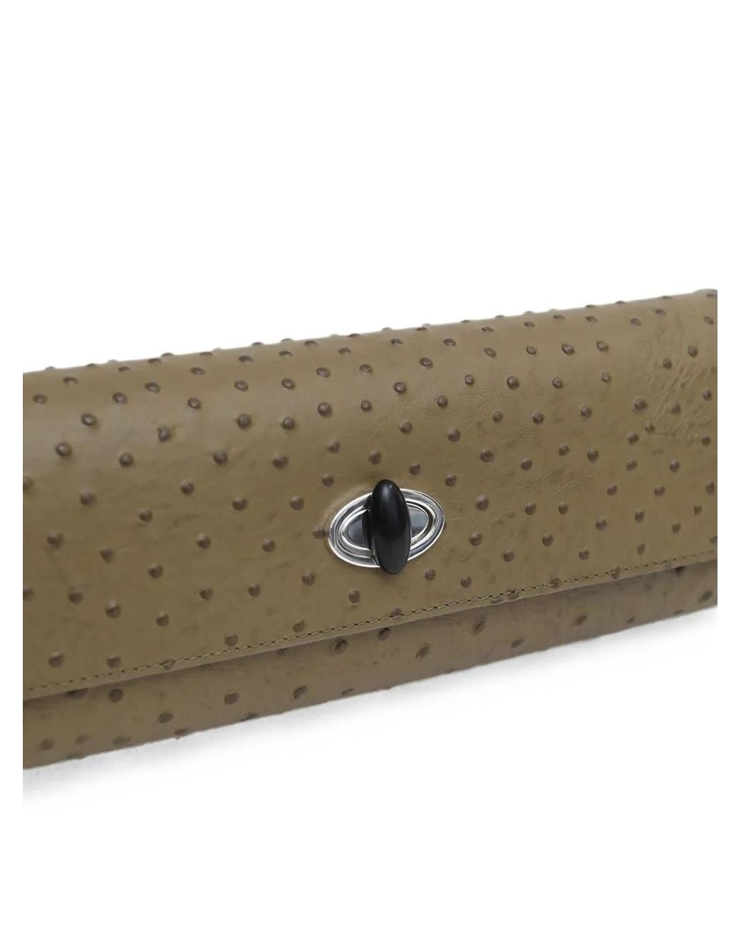 Christopher Esber Gray Buki Ostrich-Effect Clutch Bag