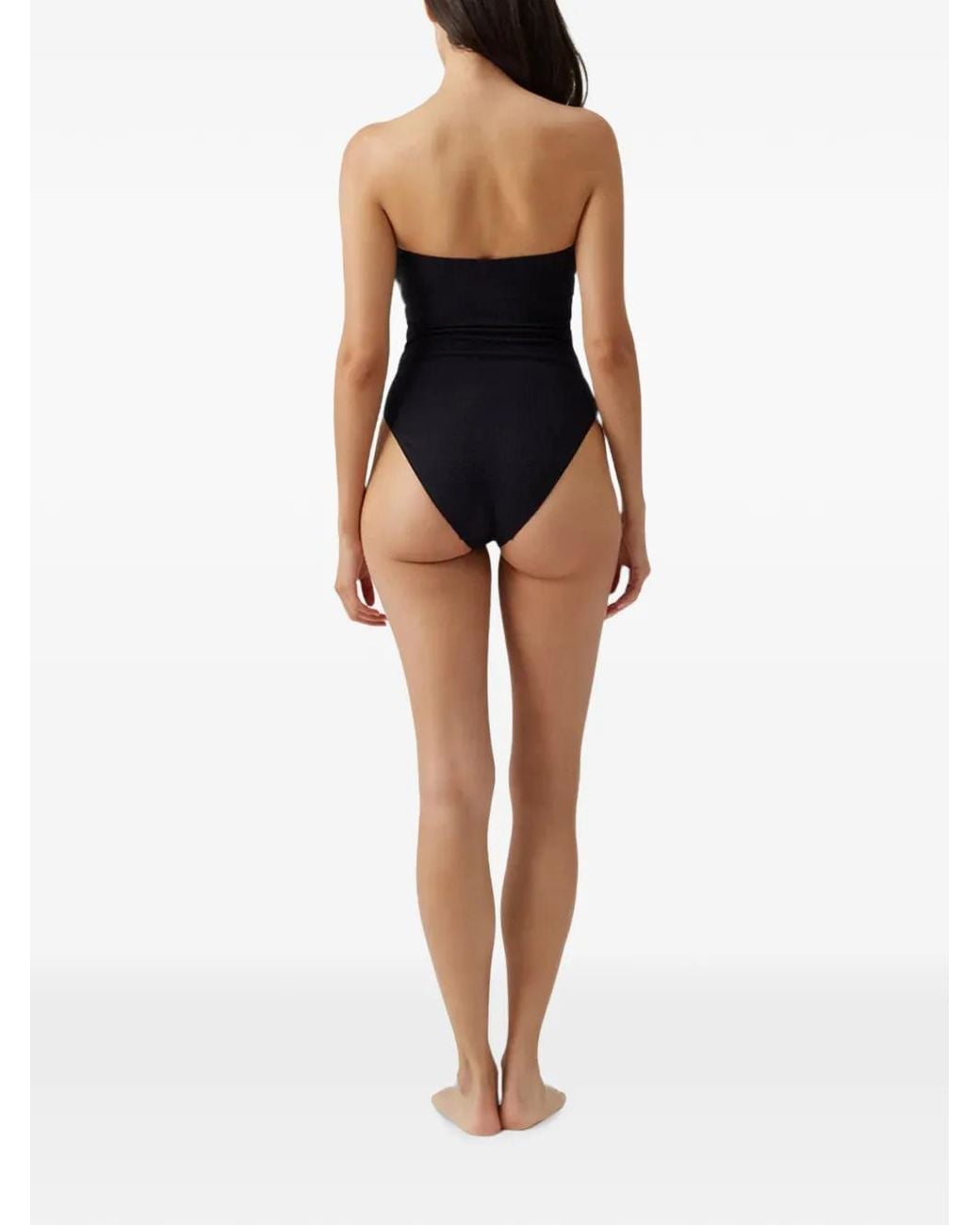Melissa Odabash Blue Alicante Ring-Detail Swimsuit