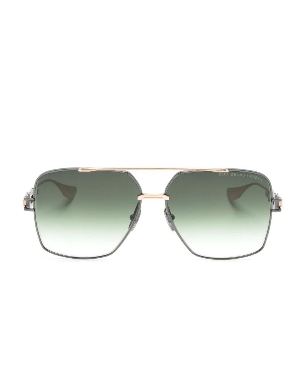 Dita Eyewear Green Logo-Print Square-Frame Sunglasses