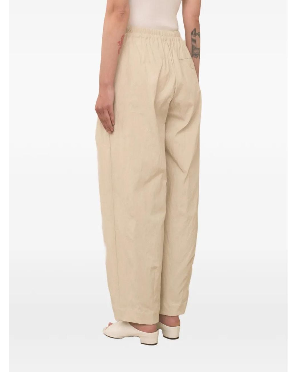 Lauren Manoogian White Elasticated-Waist Trousers