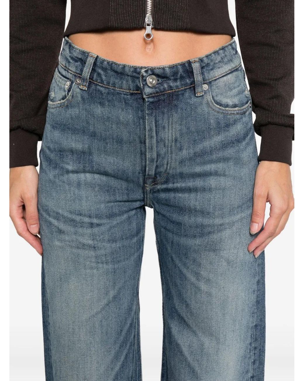 Our Legacy Blue Ripped-Detail Trousers