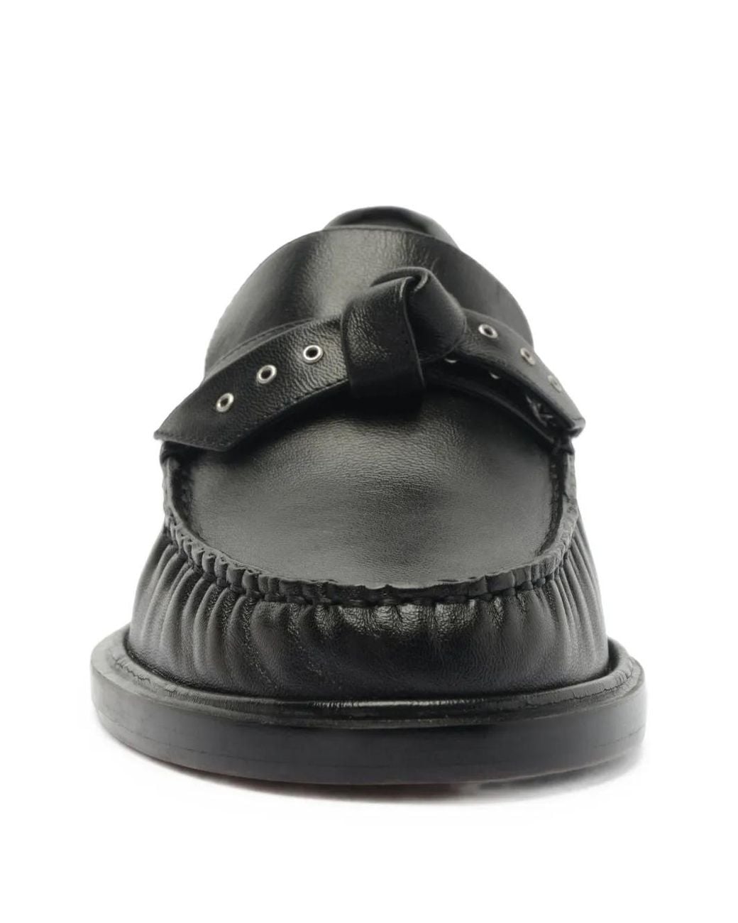 Alexandre Birman Black Clarita Eyelet-Embellished Loafers
