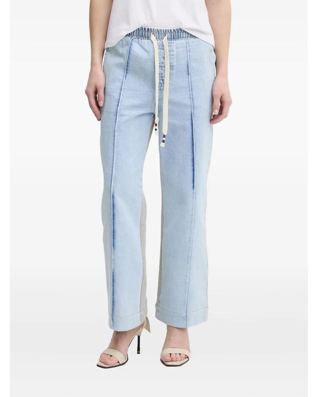 Desigual Blue Pantalon De Jogging À Empiècement En Jean