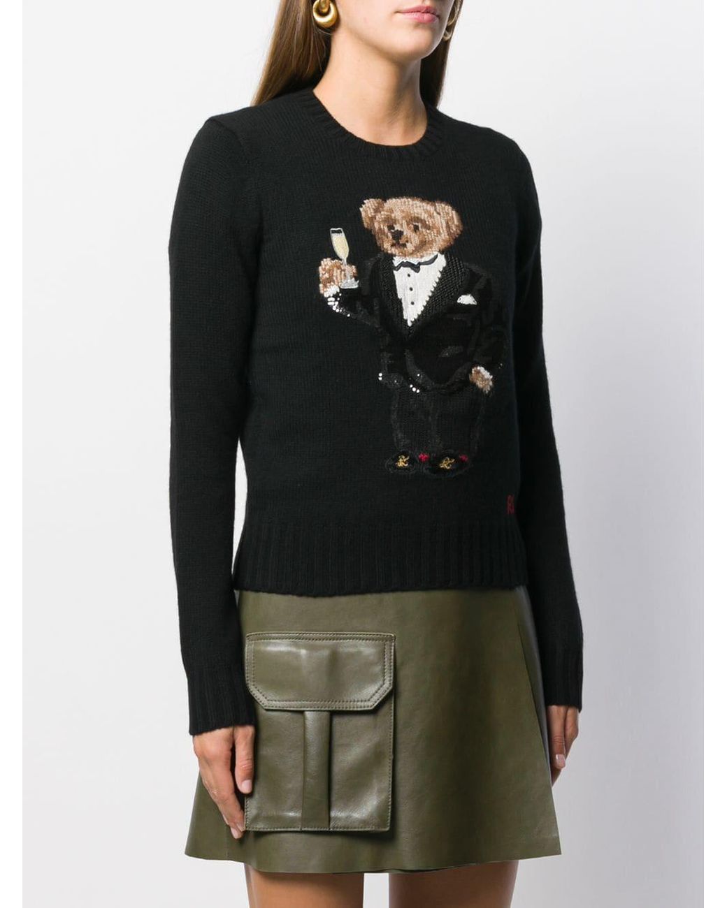 sequin polo bear sweater